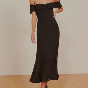 Reformation Butterfly Dress Black